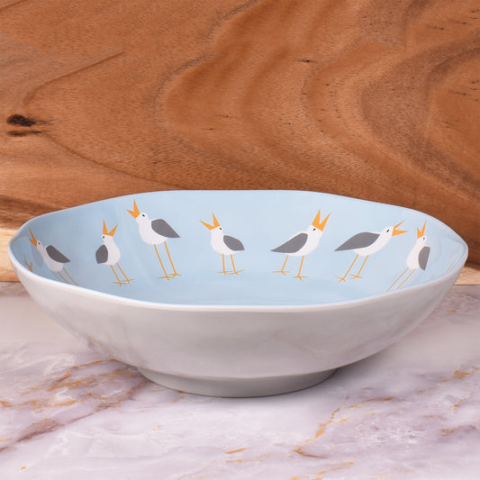Merritt Designs Seagulls by Kate Nelligan 11.5-inch Melamine Serving Bowl