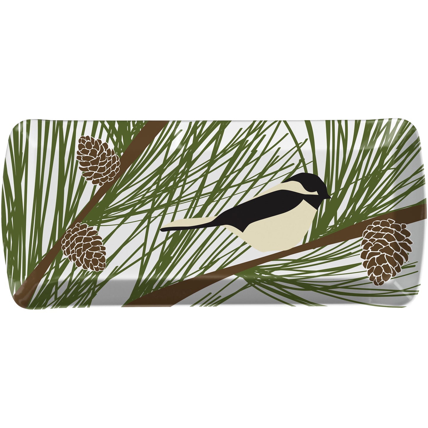 Merritt Chickadee & Pine by Kate Nelligan 15-inch Melamine Loaf Tray