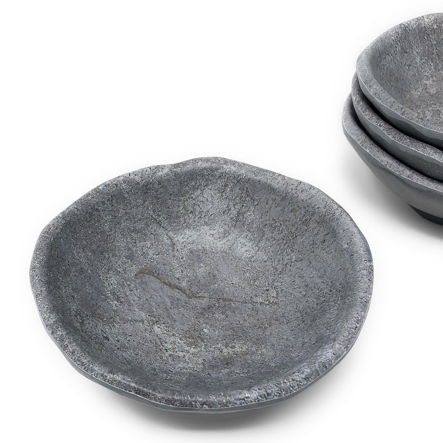 Merritt Galaxy Granite Print 5-inch Round Melamine Dipping Bowls, Set of 4