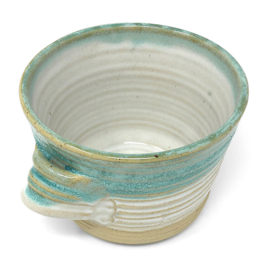 Coastal Clay Co. Bread Baker Deep Dish Casserole with Handles, Aqua Stripe
