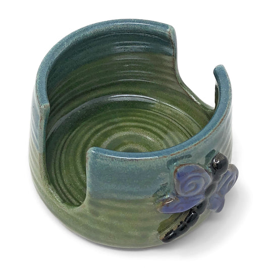 MudWorks Pottery Dragonfly Sponge Holder Top View