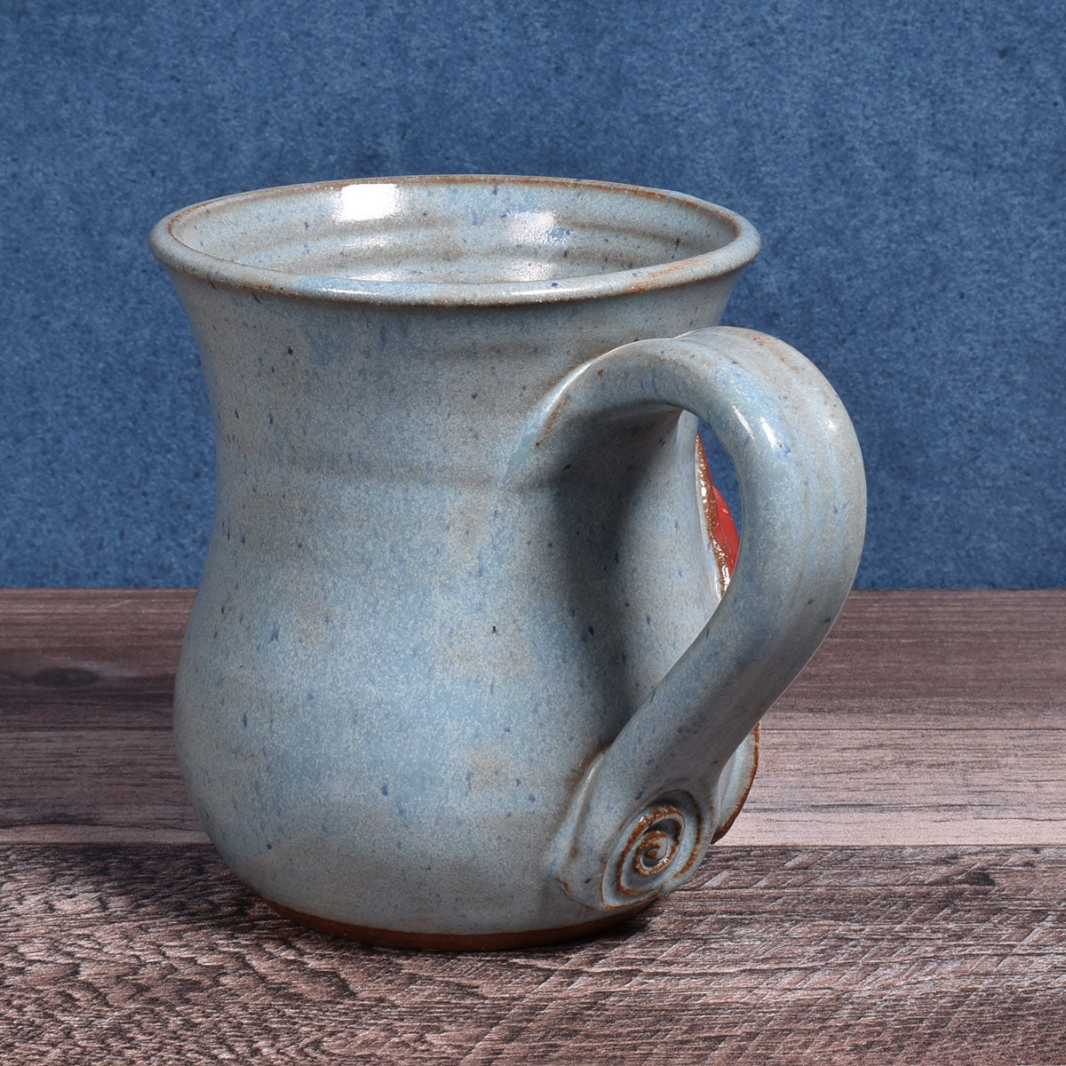 MudWorks Pottery Gnome with American Flag Mug, Blue, Handmade in the USA