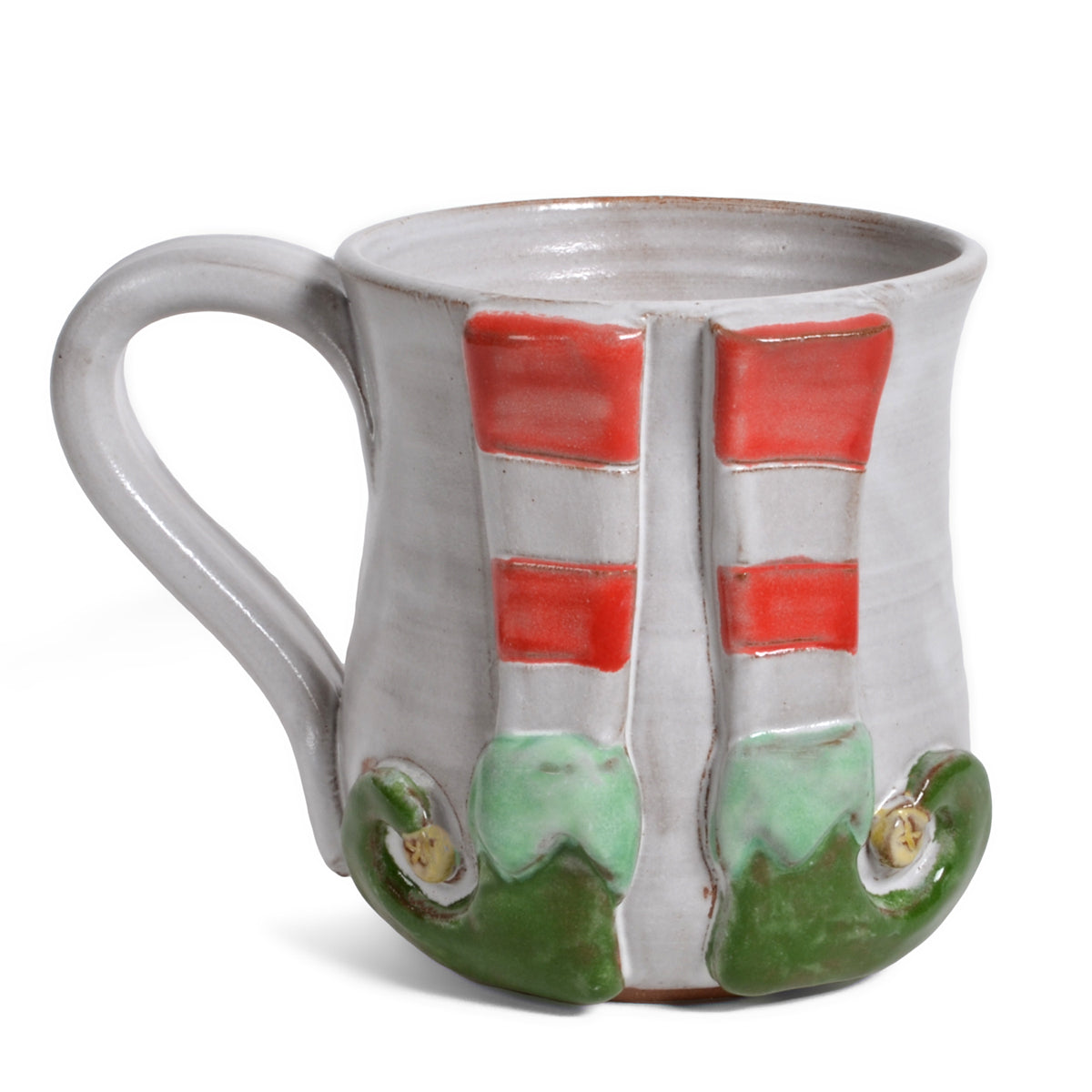 MudWorks Pottery Elf Christmas Coffee Mug, Handmade in the USA