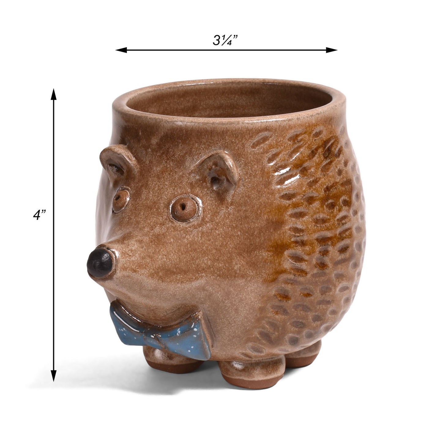 MudWorks Pottery Henry the Hedgehog 3-inch Planter, Handmade in the USA