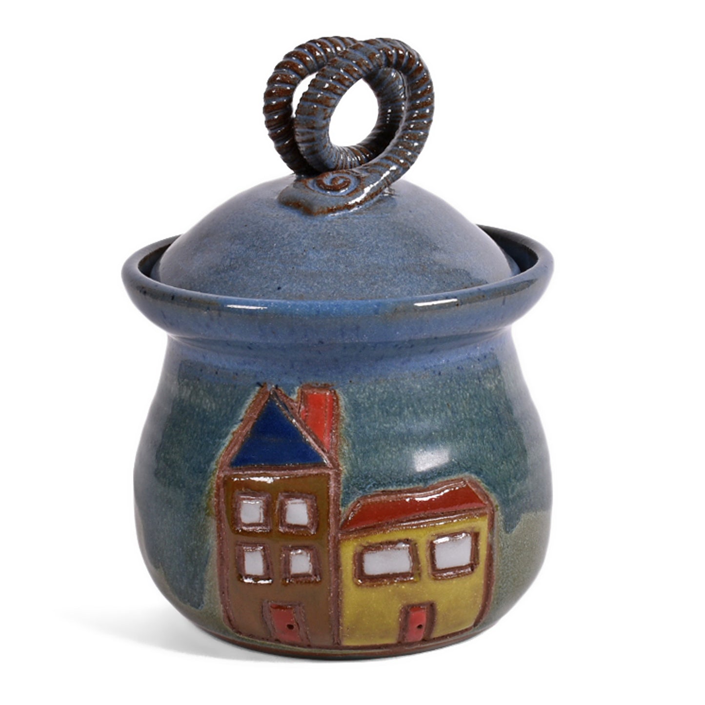MudWorks Pottery Our House Garlic Keeper Jar, Handmade in the USA