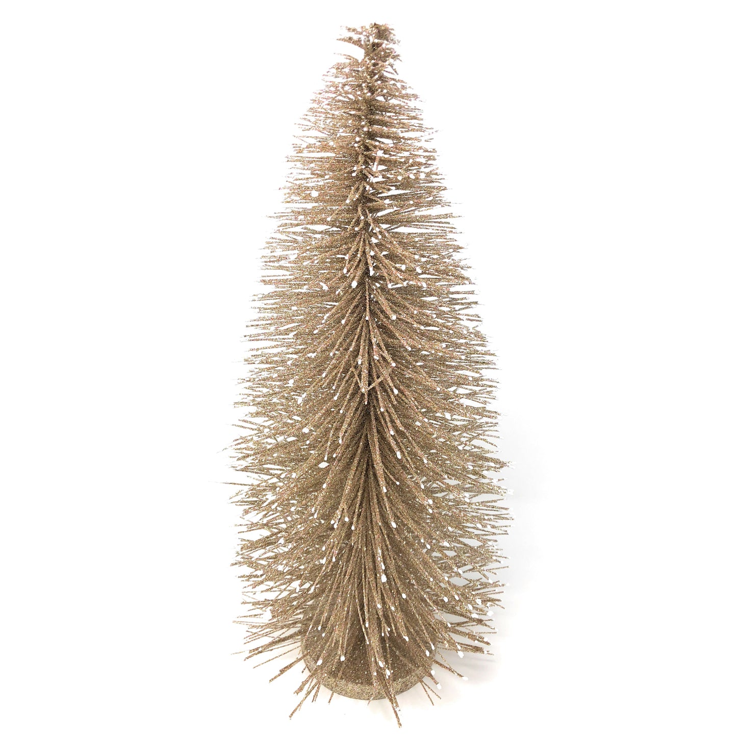 Napa Home & Garden Glittered 19-inch Bottle Brush Tree, Champagne/White