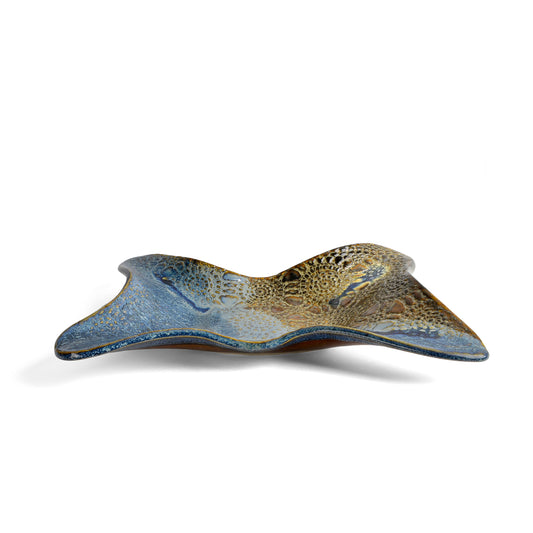 Ole Fish House Embossed Wavy Dish, Ocean Blue
