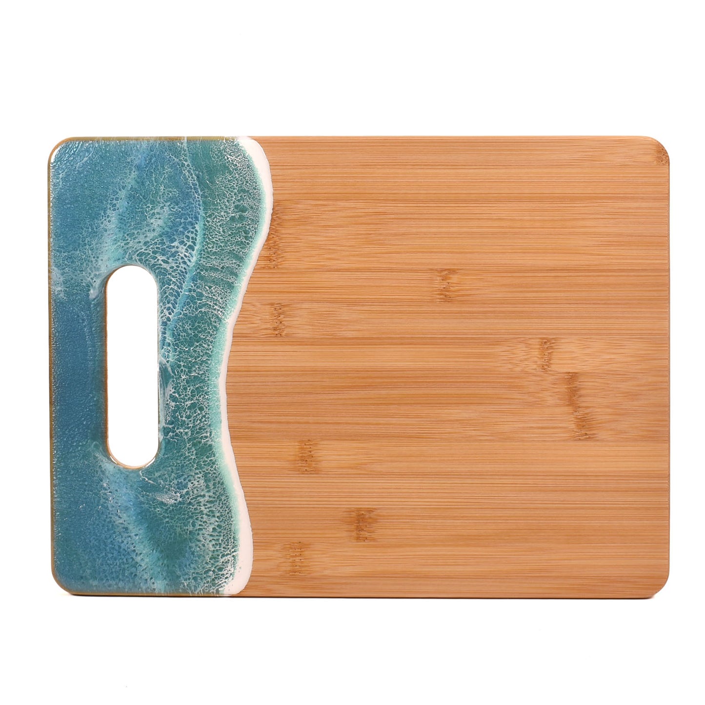 Sea Lion Studio Ocean Wave Bamboo Cutting Board, Medium, Mermaid Tail