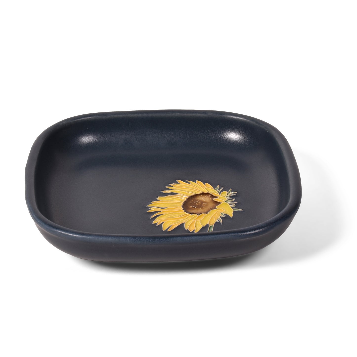 One Acre Ceramics Sunflower 6-inch Square Footed Tray