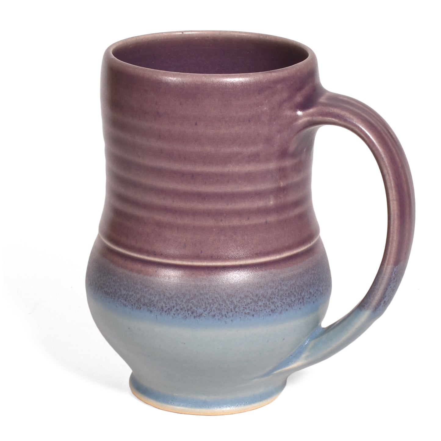 One Acre Ceramics Striped Glaze Pedestal Mug, Purple/Blue
