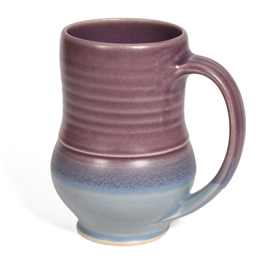 One Acre Ceramics Striped Glaze Pedestal Mug, Purple/Blue