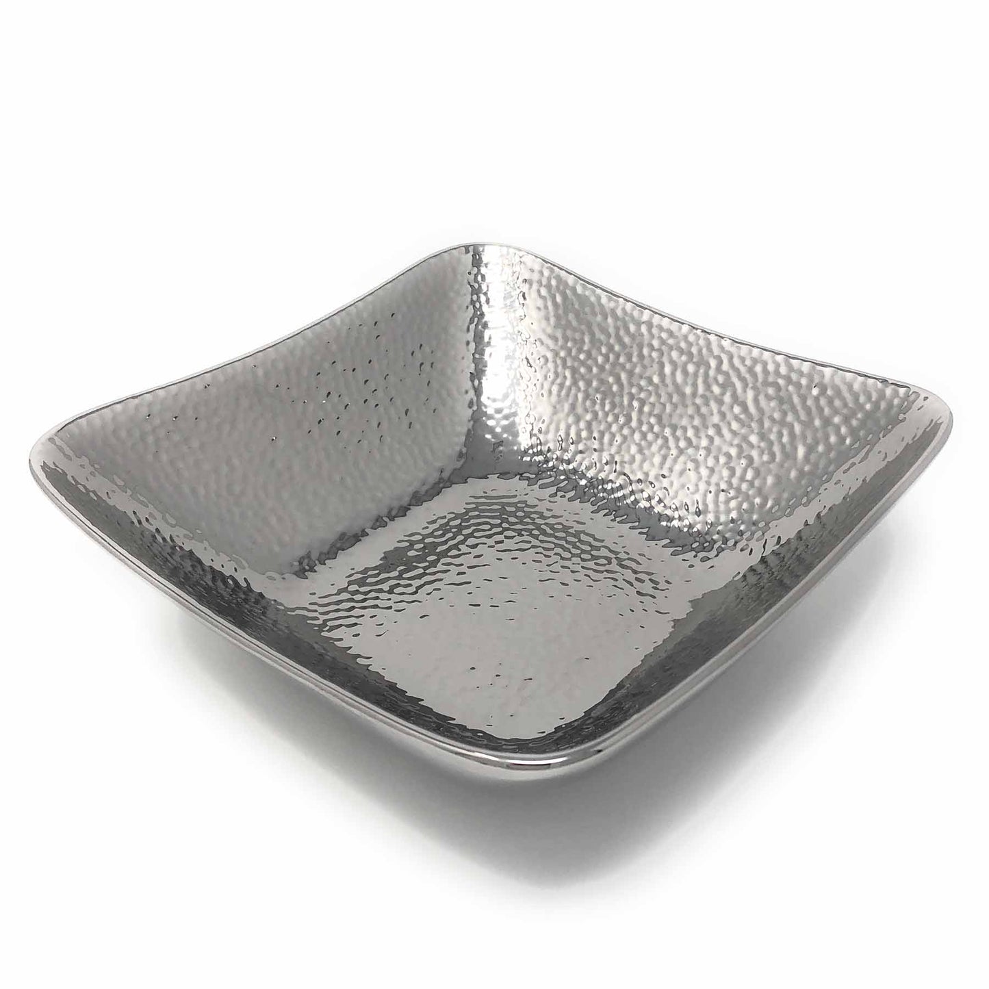 Pampa Bay Hammered Titanium-Plated Porcelain 8.25-inch Square Bowl