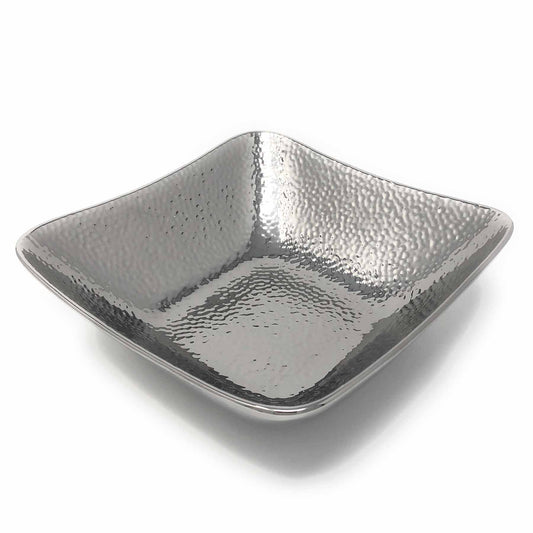 Pampa Bay Hammered Titanium-Plated Porcelain 8.25-inch Square Bowl