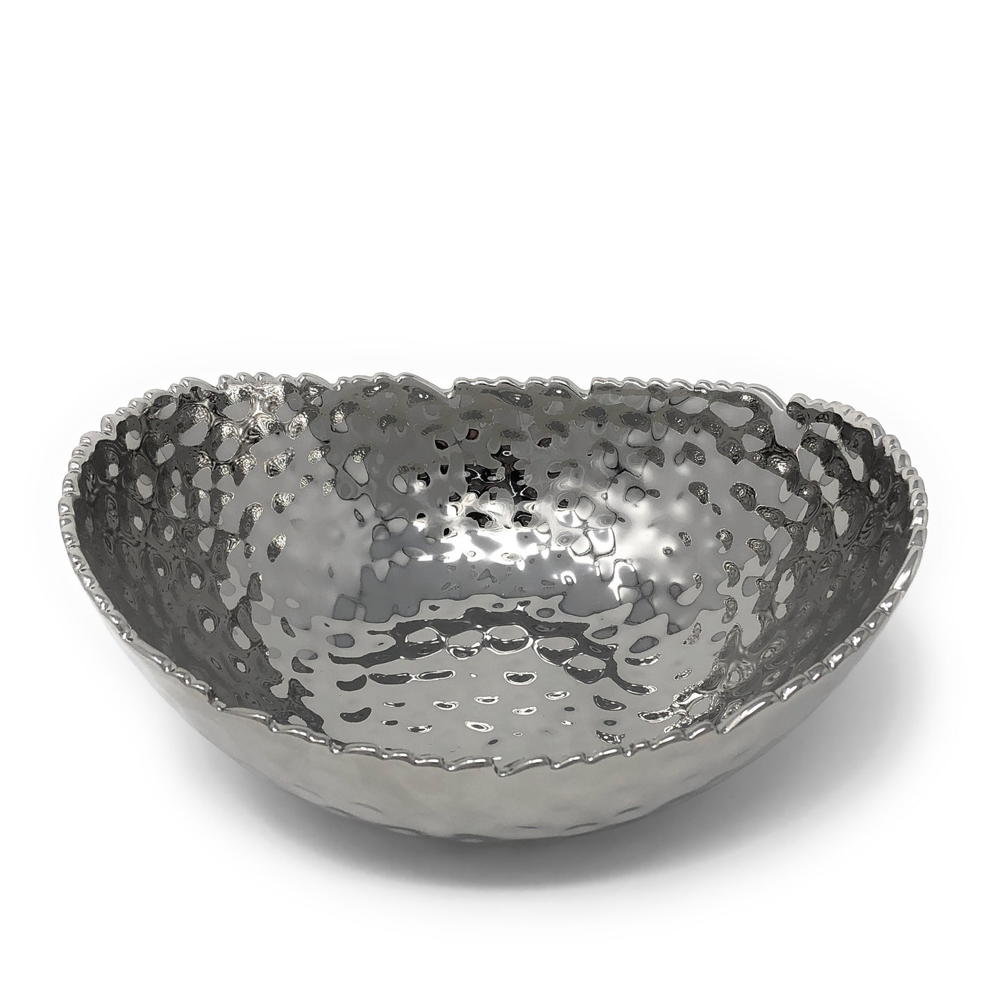 Pampa Bay CER-2019 Millenium Titanium-Plate Porcelain Oval Bowl, Silver