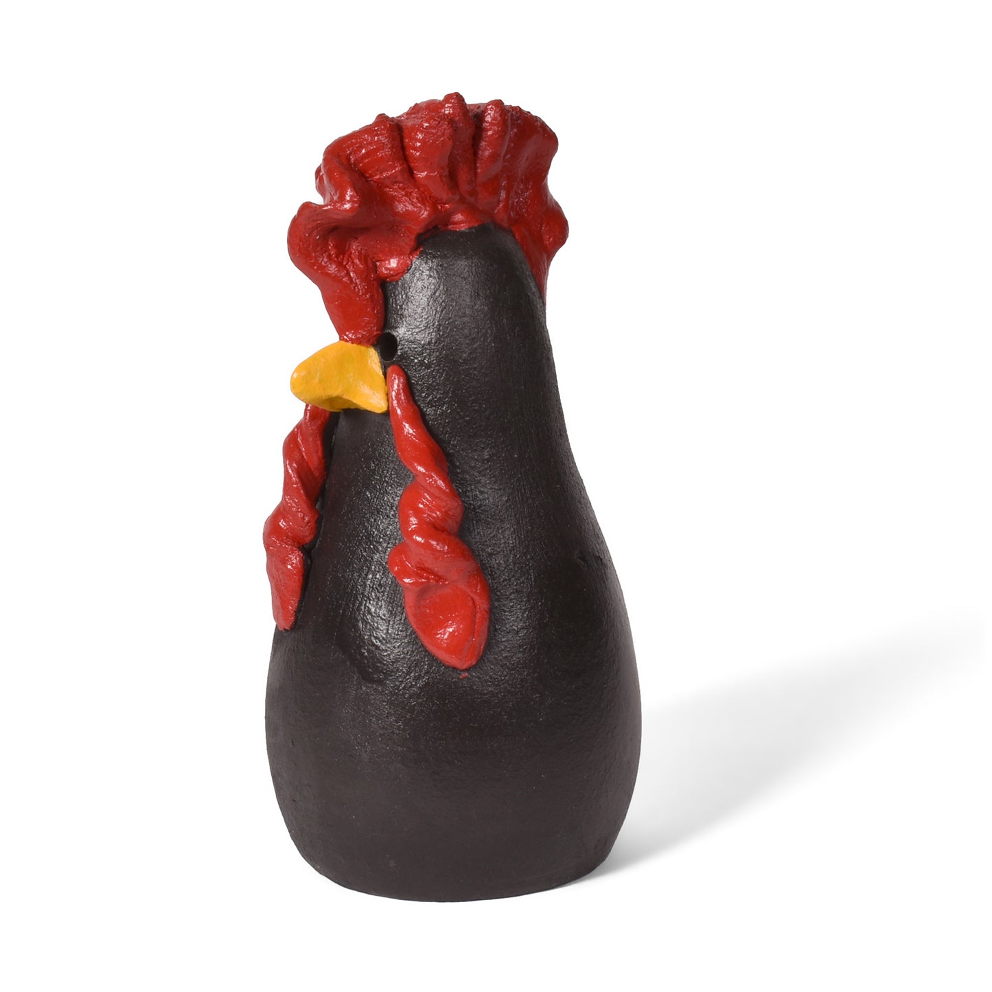 PotTerre Raku Pottery Small Chicken Figurine, Handmade in The USA, Black