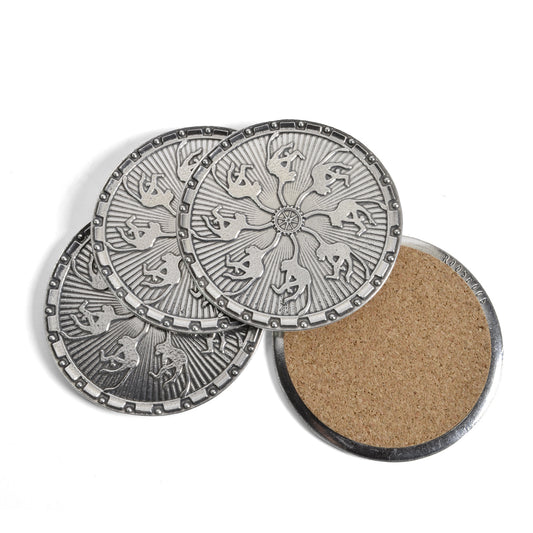 Roosfoos Pewter Monkey Coasters, Set of 4 - The Barrington Garage
