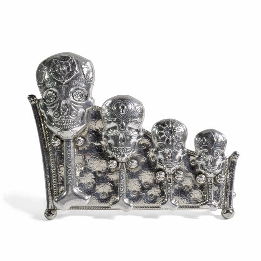 Roosfoos Pewter Calavera Measuring Spoons with Stand - The Barrington Garage