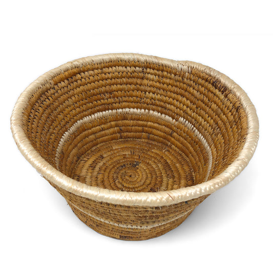African Fair Trade Handwoven Banana Fiber Basket, Small