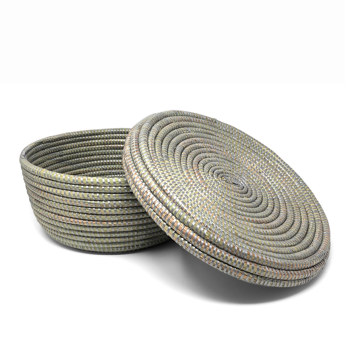 African Fair Trade Handwoven Lidded Storage Basket