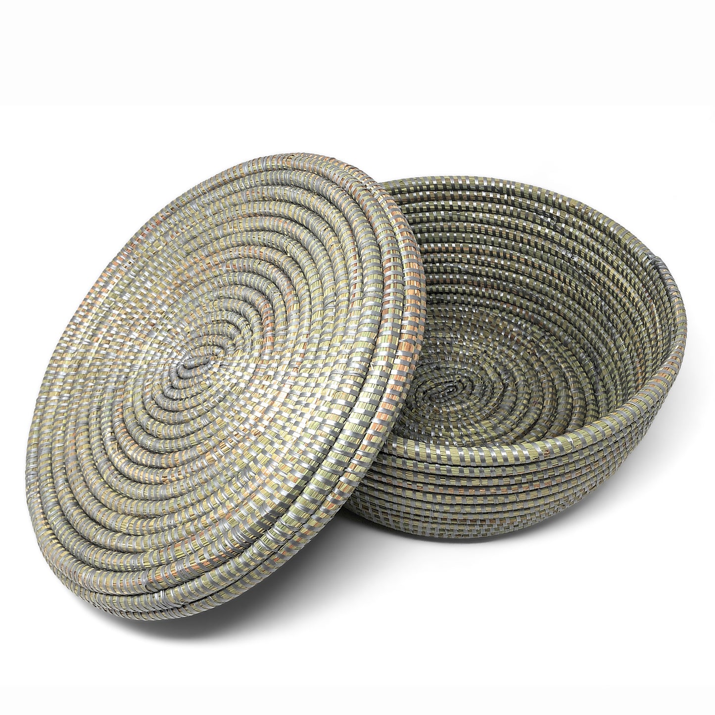 African Fair Trade Handwoven Lidded Storage Basket