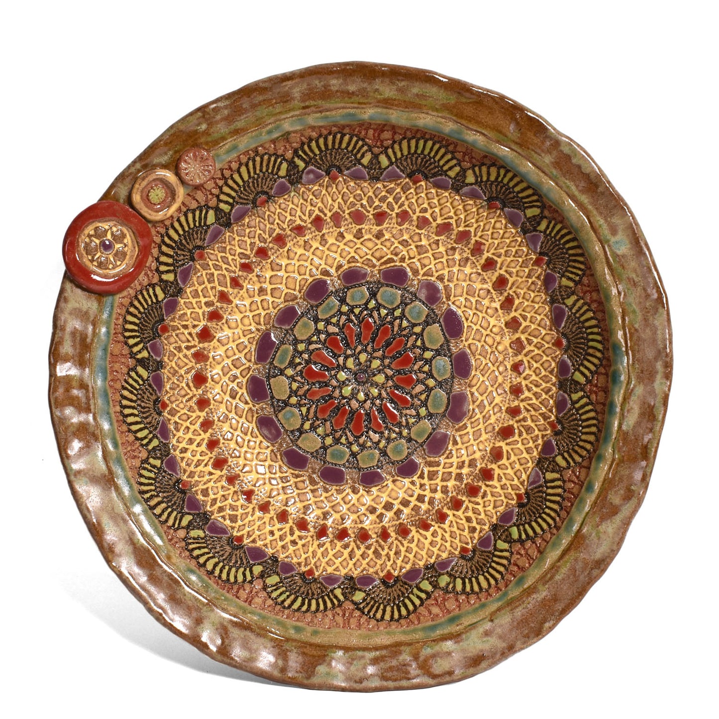 Cori's Kaleidoscope 12" Round Bowl by Laurie Pollpeter Eskenazi, Handmade American Pottery