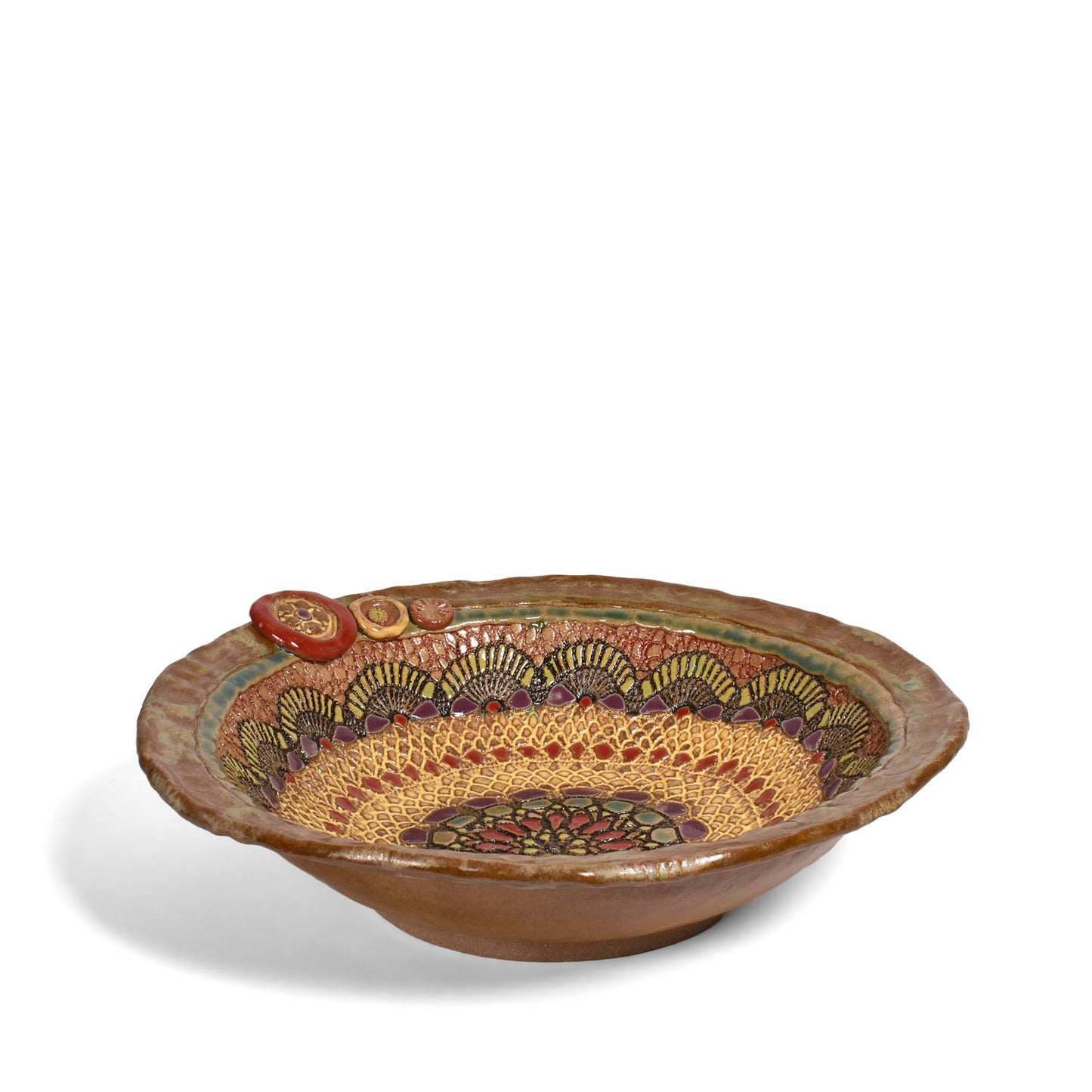 Cori's Kaleidoscope 12" Round Bowl by Laurie Pollpeter Eskenazi, Handmade American Pottery