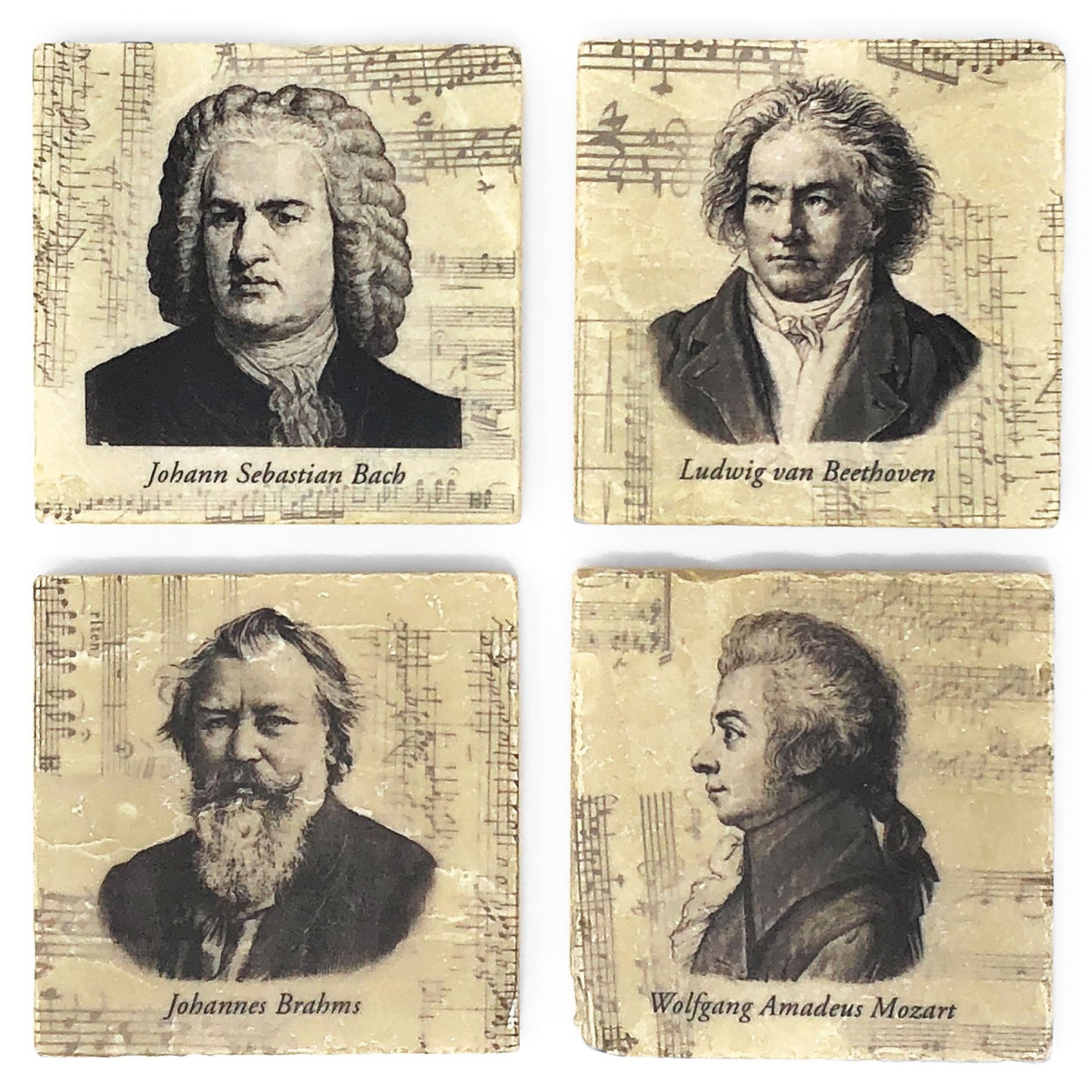 Studio Vertu Composers Marble Coasters, Set of 4