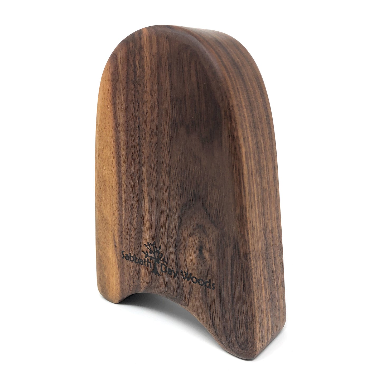 Shaker Style Walnut Wood Desk Clock with Pewter Heart Medallion