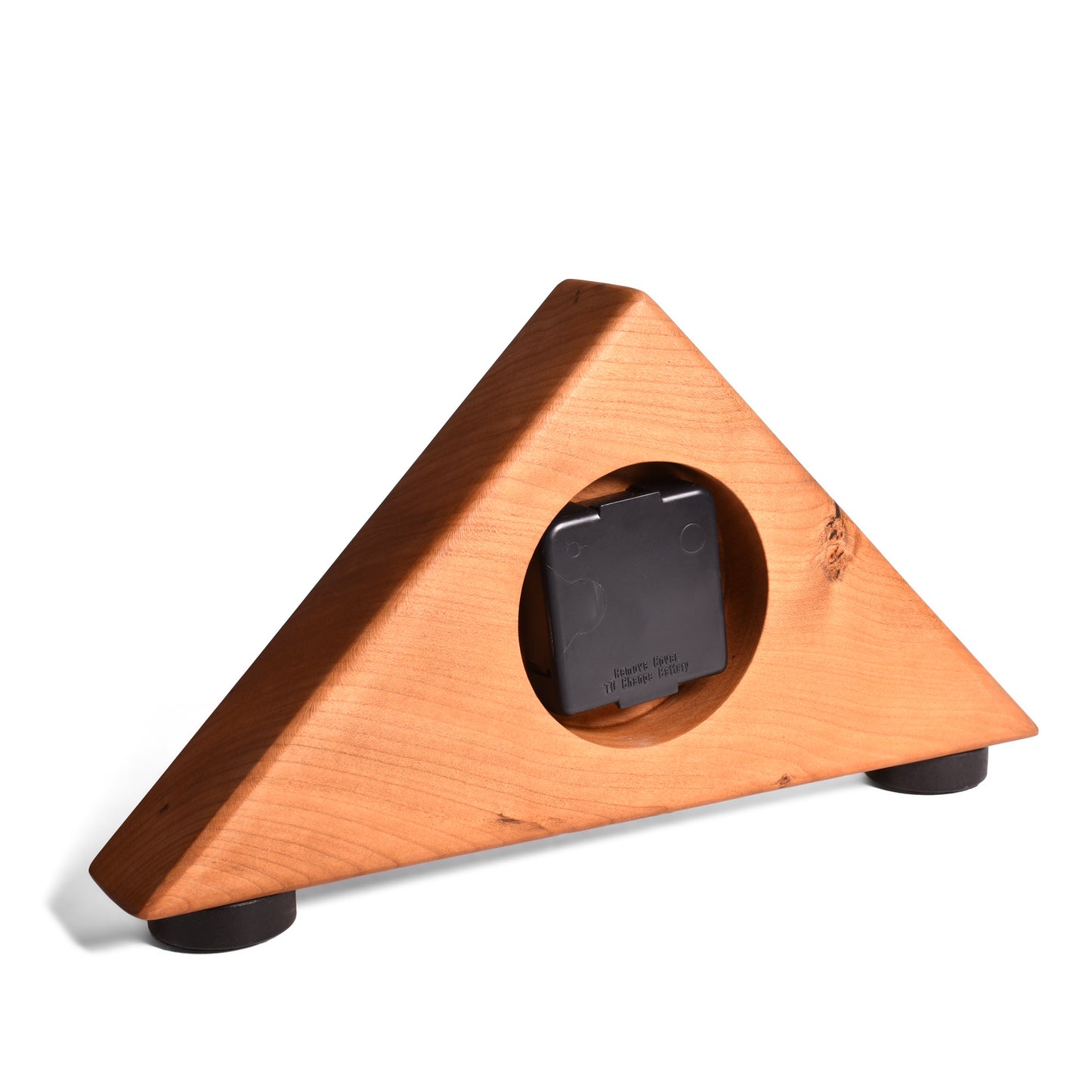 Sabbath-Day Woods Modern Triangles 11-1/2-inch Mantel Clock, Cherry and Black