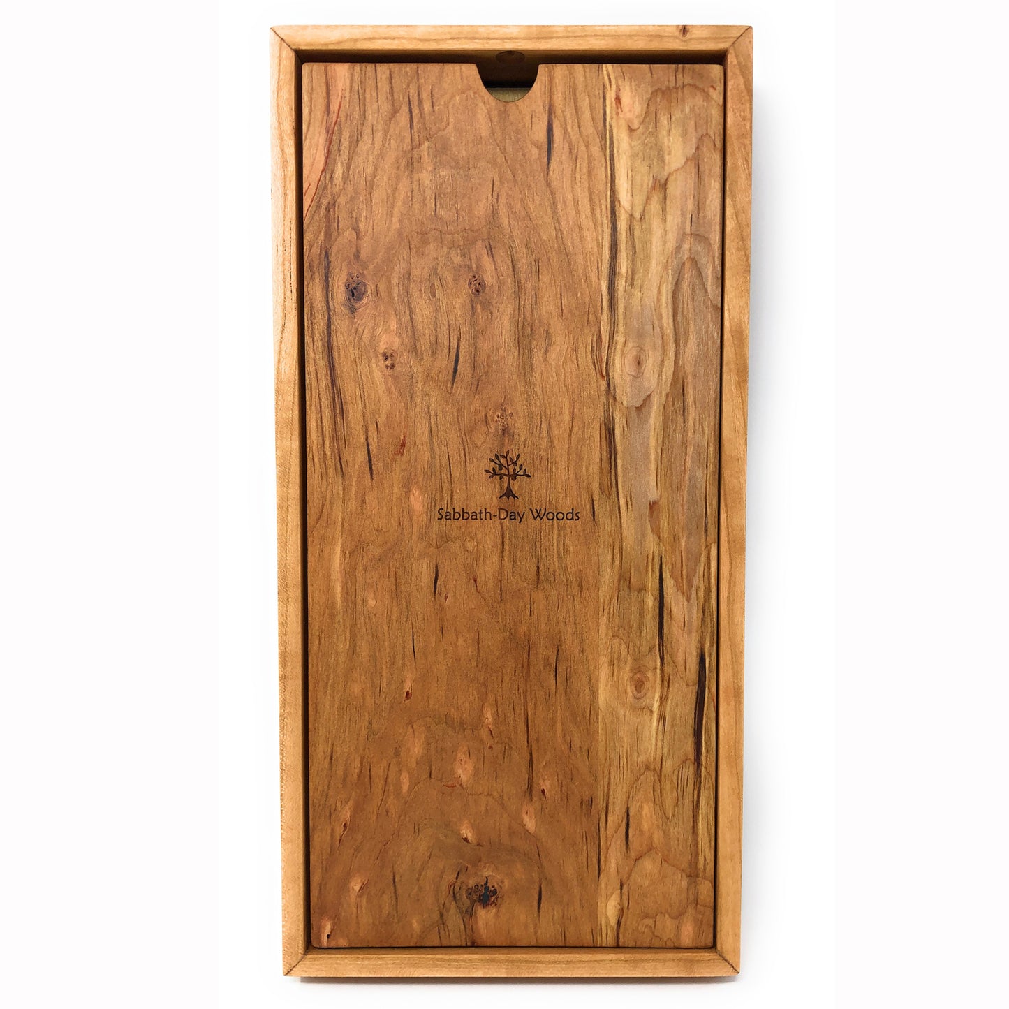 Sabbath-Day Woods White Birches Tall Cherry Box Clock
