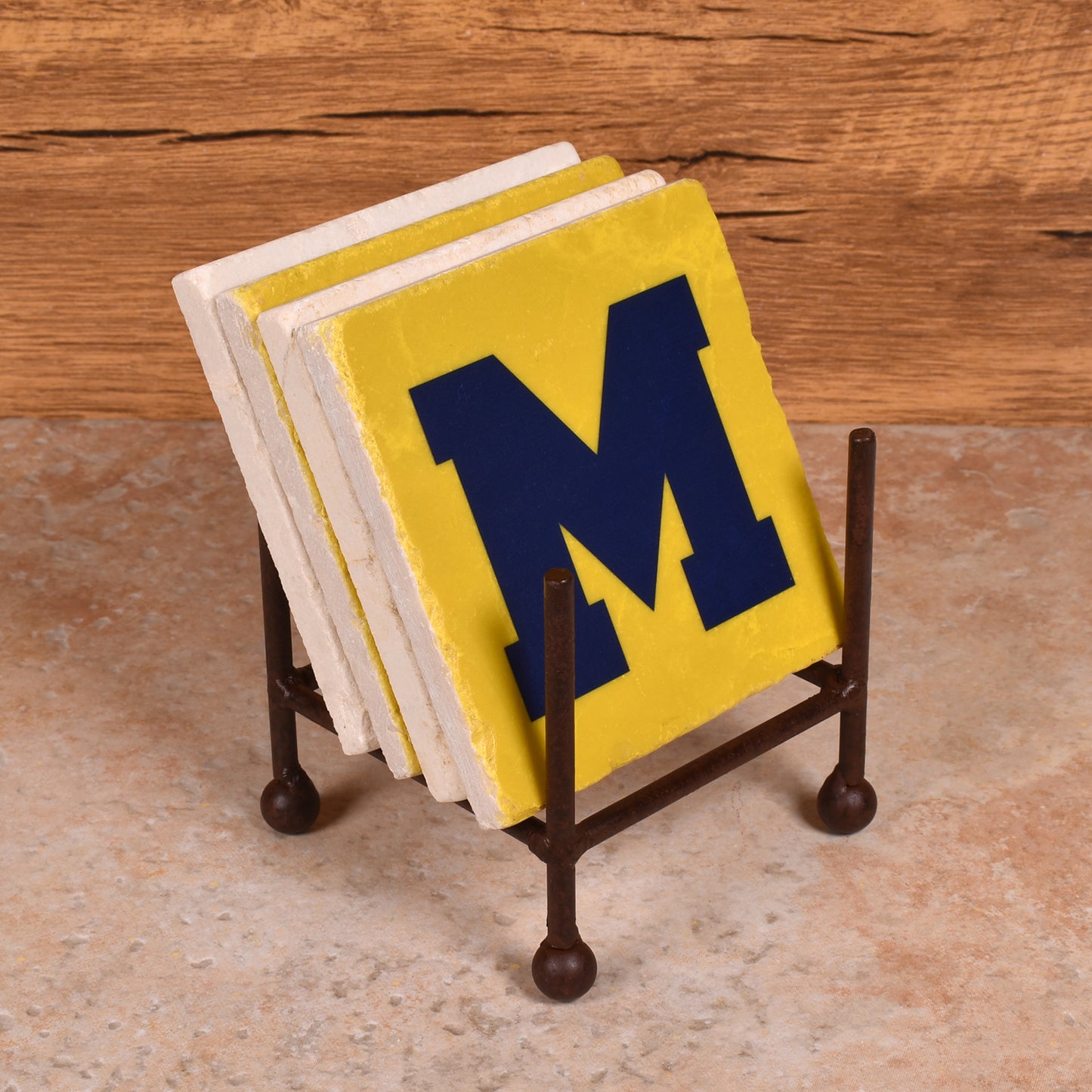 Metal Stand for Studio Vertu Tumbled Marble Coasters (Stand Only, Coasters Not Included)