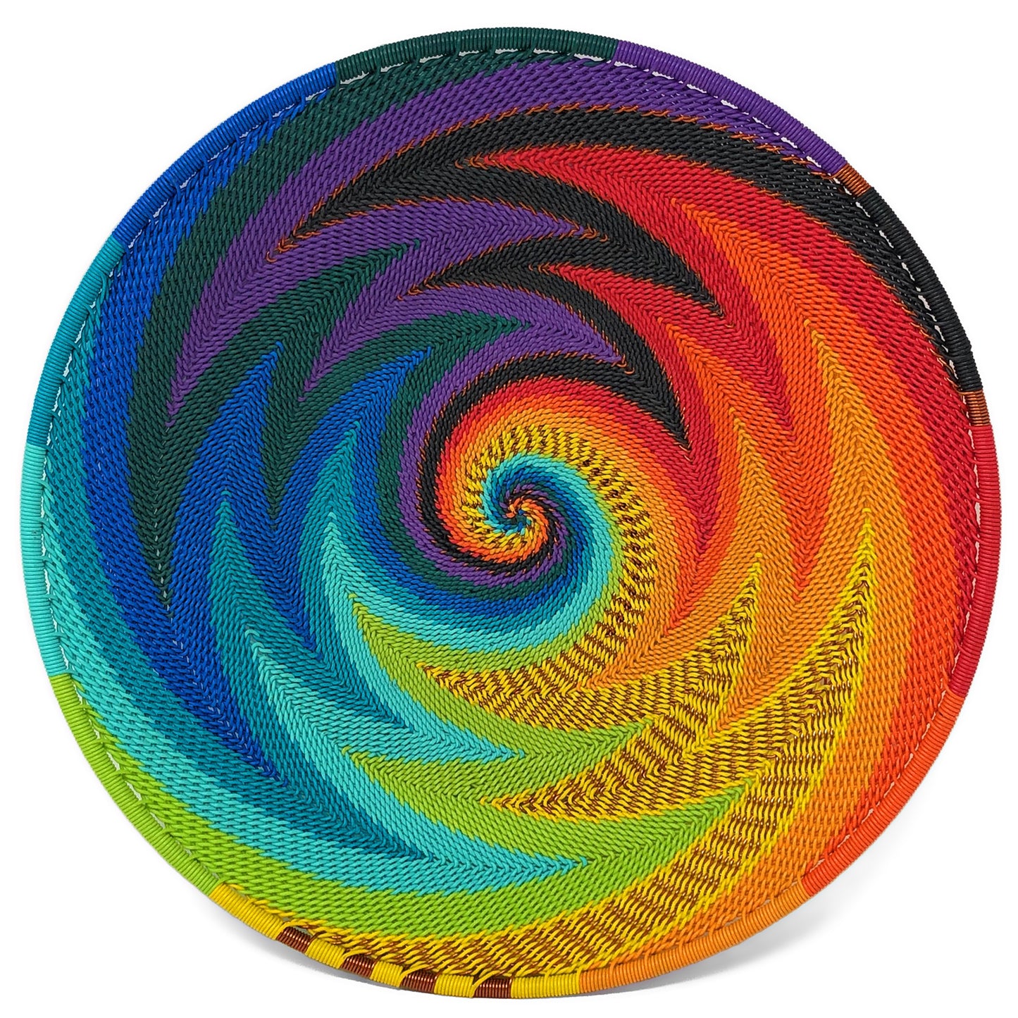 Fair Trade Zulu Telephone Wire 8" Platter Basket, African Spirit