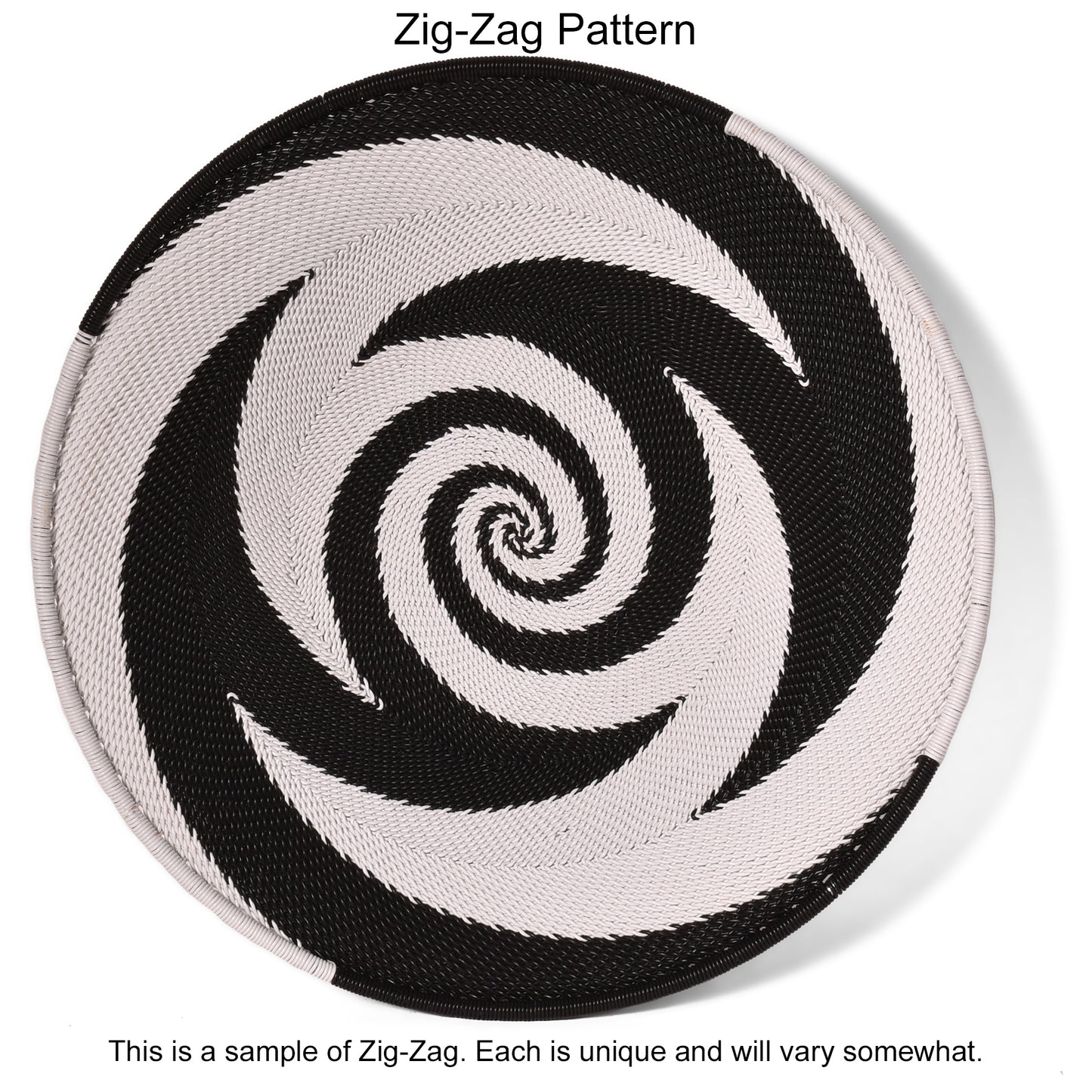 Fair Trade 9" Shallow Handwoven Zulu Wire Basket, African Eclipse