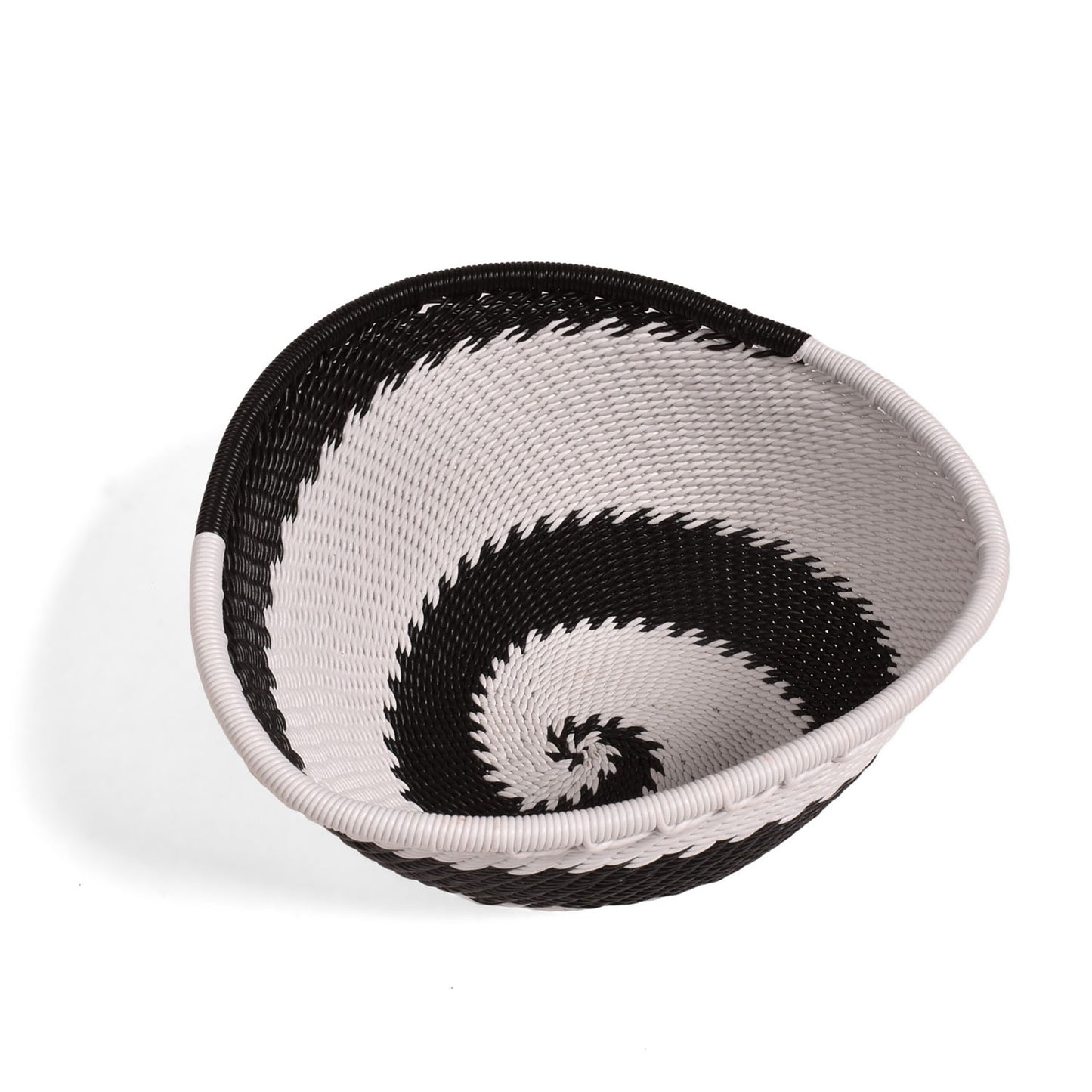 Fair Trade 4-1/4-inch Triangle Handwoven Zulu Wire Basket, African Eclipse