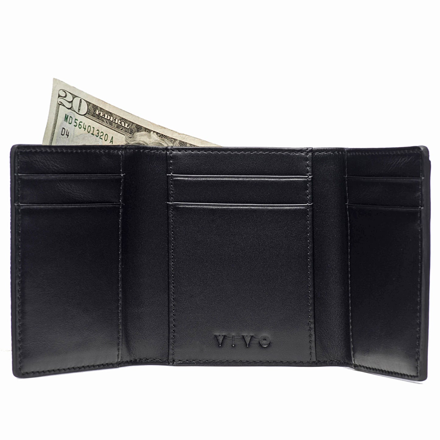 VIVO Evan Men's Genuine Shagreen Tri-Fold Wallet