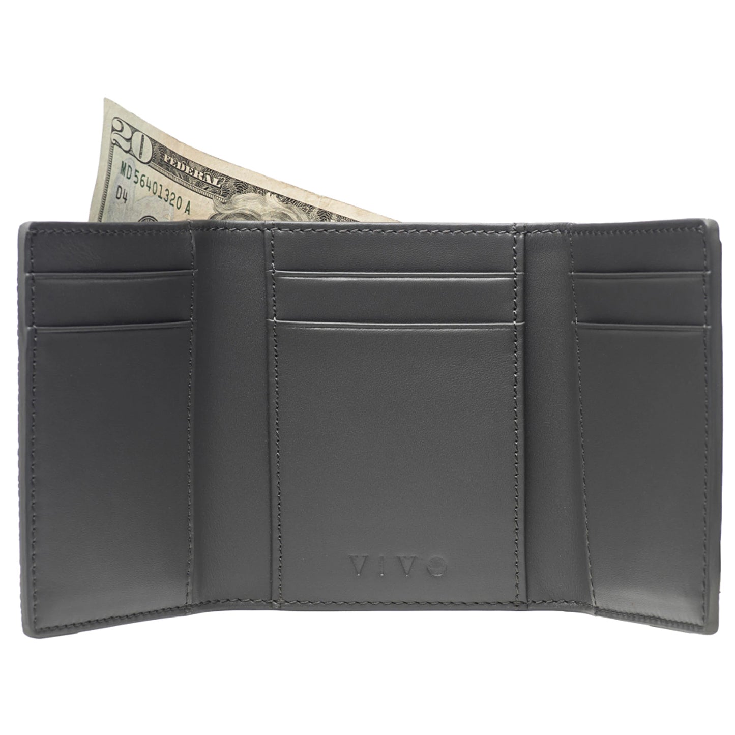 VIVO Evan Men's Genuine Shagreen Tri-Fold Wallet