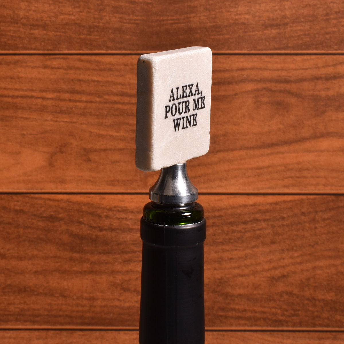 Studio Vertu Alexa, Pour Me Wine Tumbled Marble Bottle Stopper