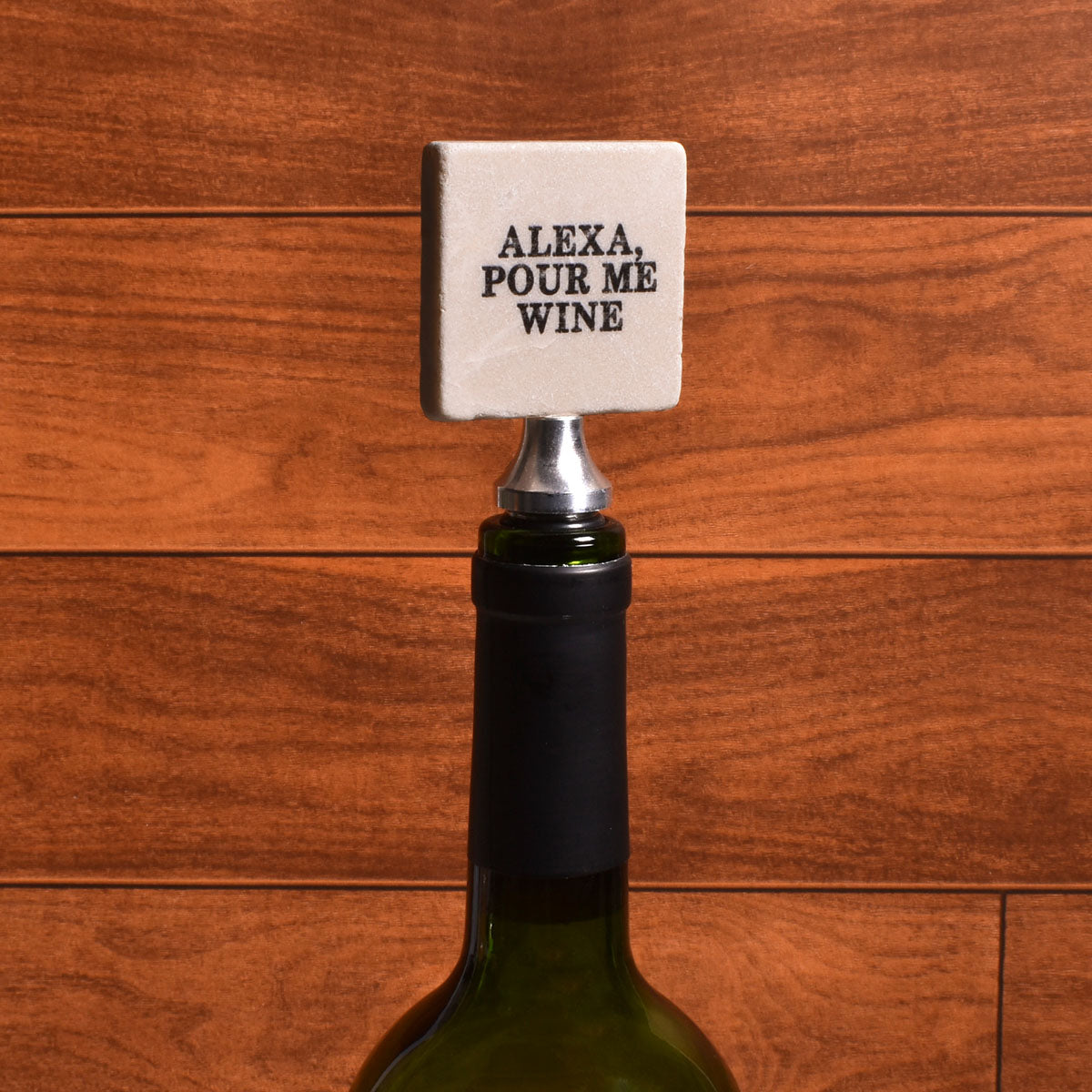 Studio Vertu Alexa, Pour Me Wine Tumbled Marble Bottle Stopper