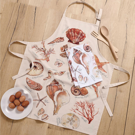 Sally Eckman Roberts Seashell Guide 100% Cotton Flour Sack Kitchen Towel