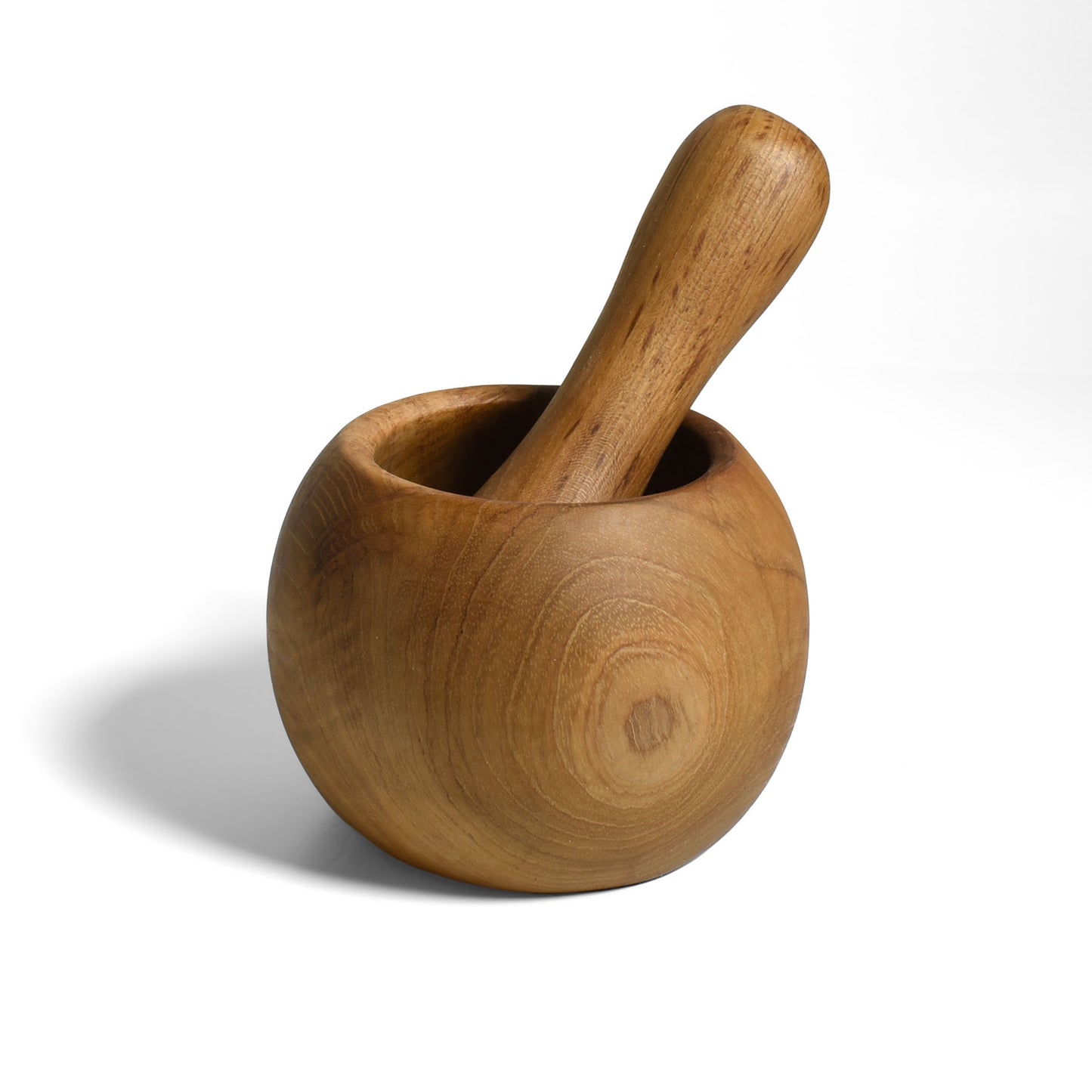 Teak Wood Round Mortar and Pestle