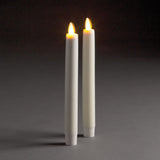 LIGHTLi Moving Flame Advanced Battery-Operated LED Indoor Wax Taper Candles, Ivory, 1" x 8.5", Set of 2