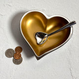 You've Got a Heart of Gold 5-1/4" Cast Metal Bowl with Heart Spoon Gift Set