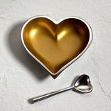 You've Got a Heart of Gold 5-1/4" Cast Metal Bowl with Heart Spoon Gift Set