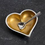 You've Got a Heart of Gold 5-1/4" Cast Metal Bowl with Heart Spoon Gift Set