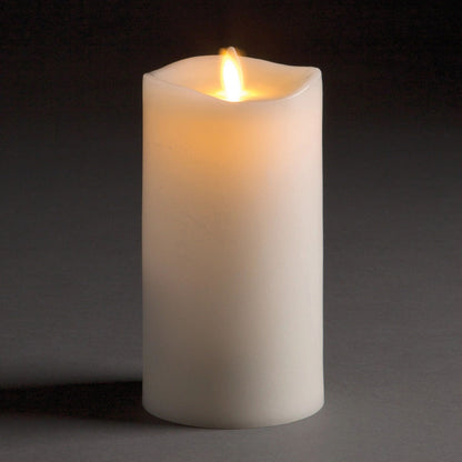 LIGHTLi Moving Flame LED Indoor Wax Pillar Candle, 3" x 6", Ivory