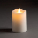 LIGHTLi Moving Flame Advanced Battery-Operated LED Indoor Wax Pillar Candle, 3-1/2" x 5", Ivory