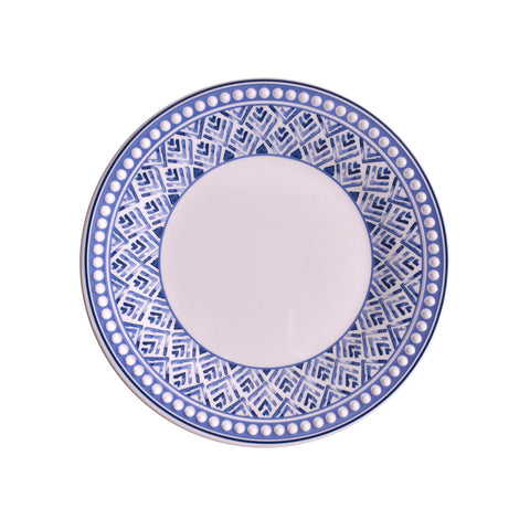 Merritt Designs Savannah 8-1/2" Melamine Salad Plate, Blue/White, Set of 6