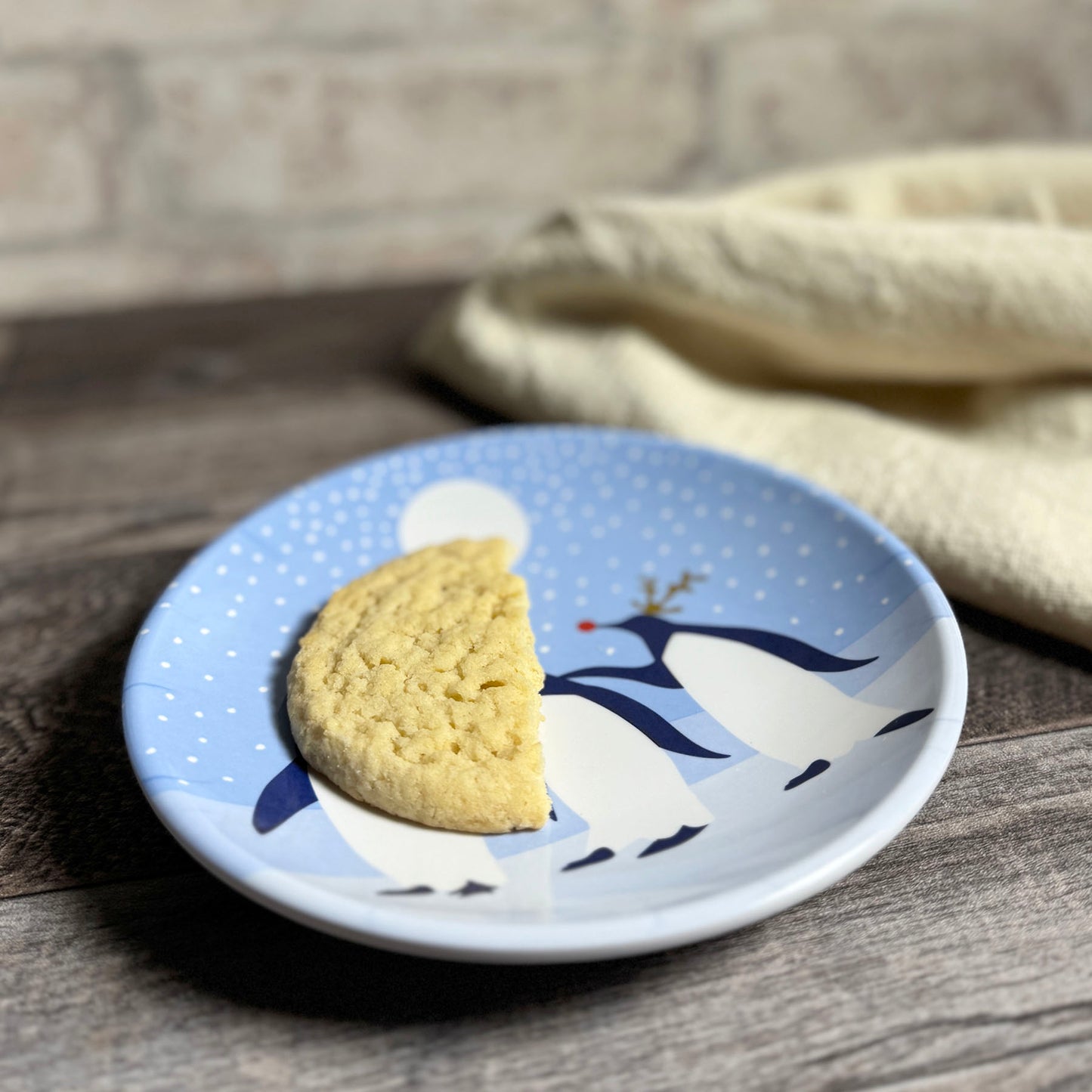 Arctic Antics Penguins by Kate Nelligan 6" Melamine Appetizer, Dessert, Snack Plate, Blue/Multi, Set of 6