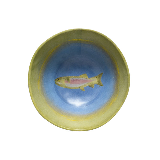 Merritt Lakeside Trout by Carole Shiber 5.5" x 2" Melamine Dip, Dessert, Ice Cream Bowl