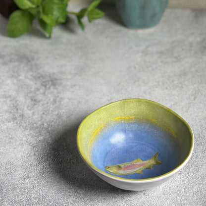 Merritt Lakeside Trout by Carole Shiber 5.5" x 2" Melamine Dip, Dessert, Ice Cream Bowl
